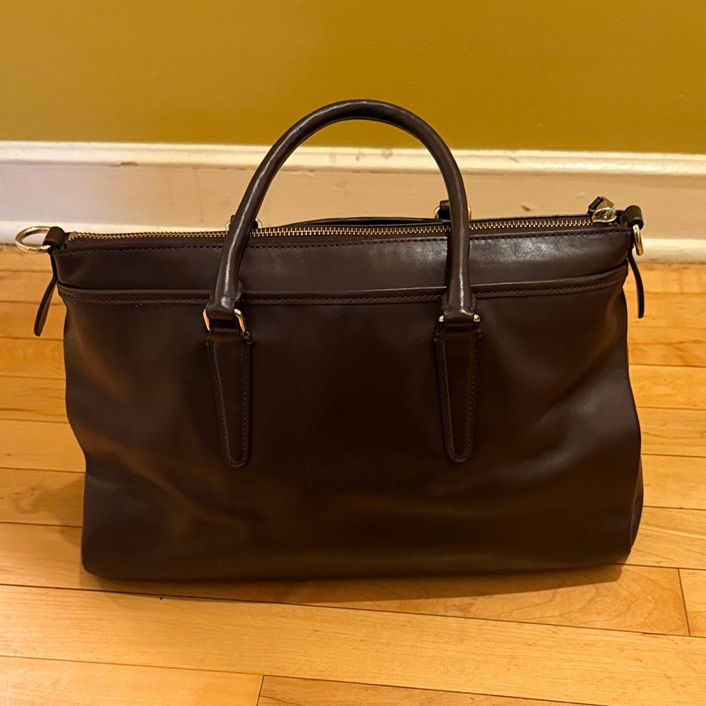 Coach Brown Patchwork Leather Briefcase Satchel - image 7